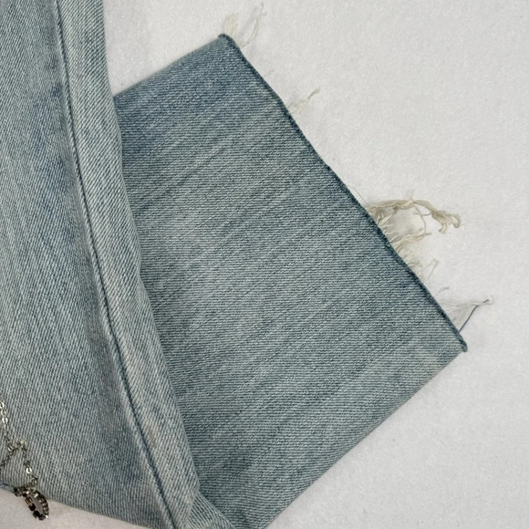 French Star Jeans Womens 9 Light Blue Girlfriend Fit High Rise Distressed NWT - Picture 12 of 12